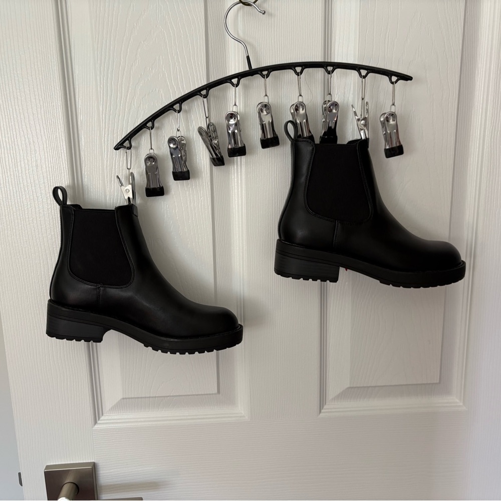 NWT Madden Girl Black Lug Sole Chelsea Booties